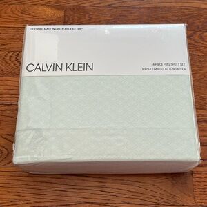 Calvin Klein 4 Piece Full Sheet Set Seafoam Green